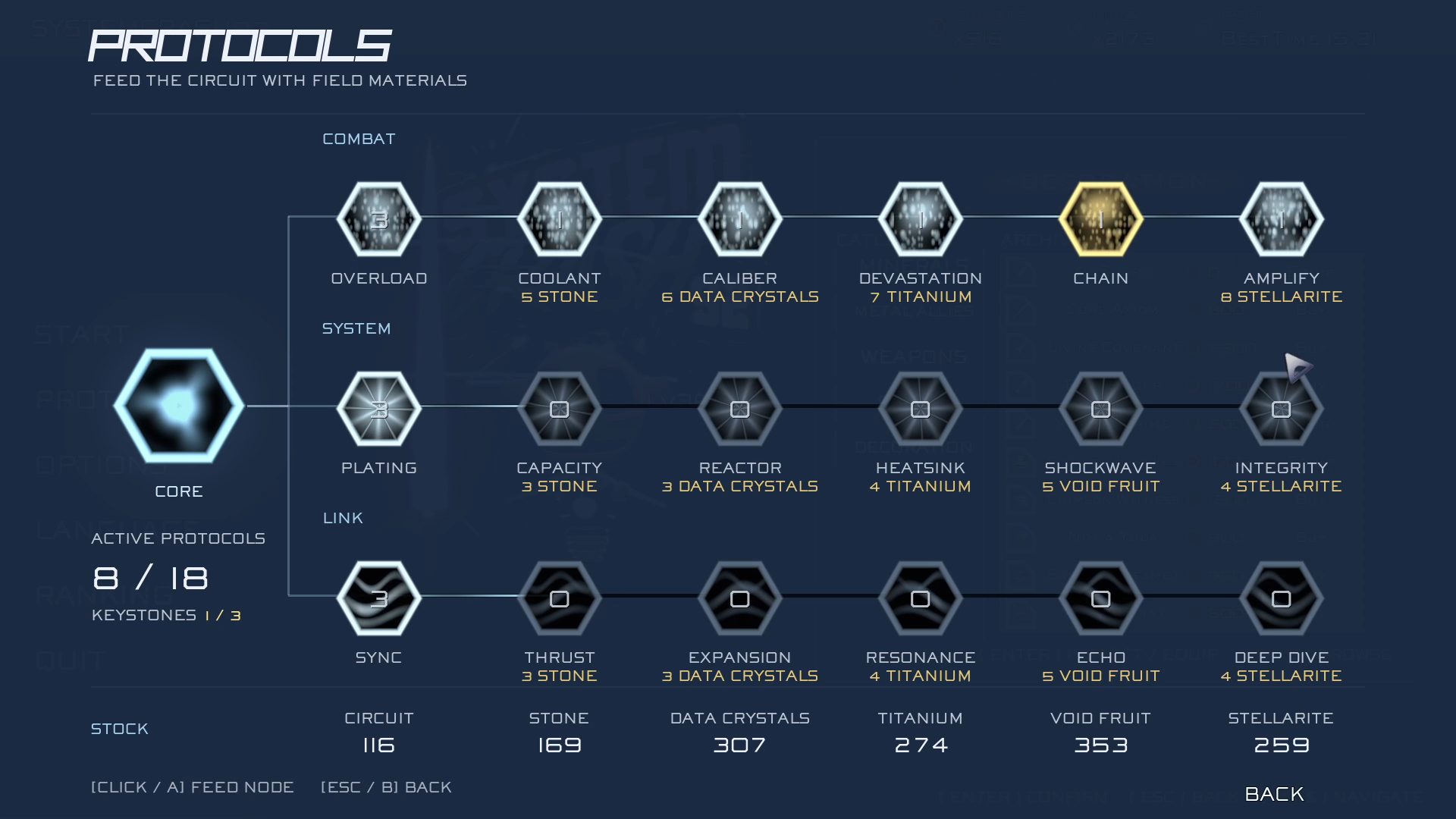 PROTOCOLS permanent skill tree