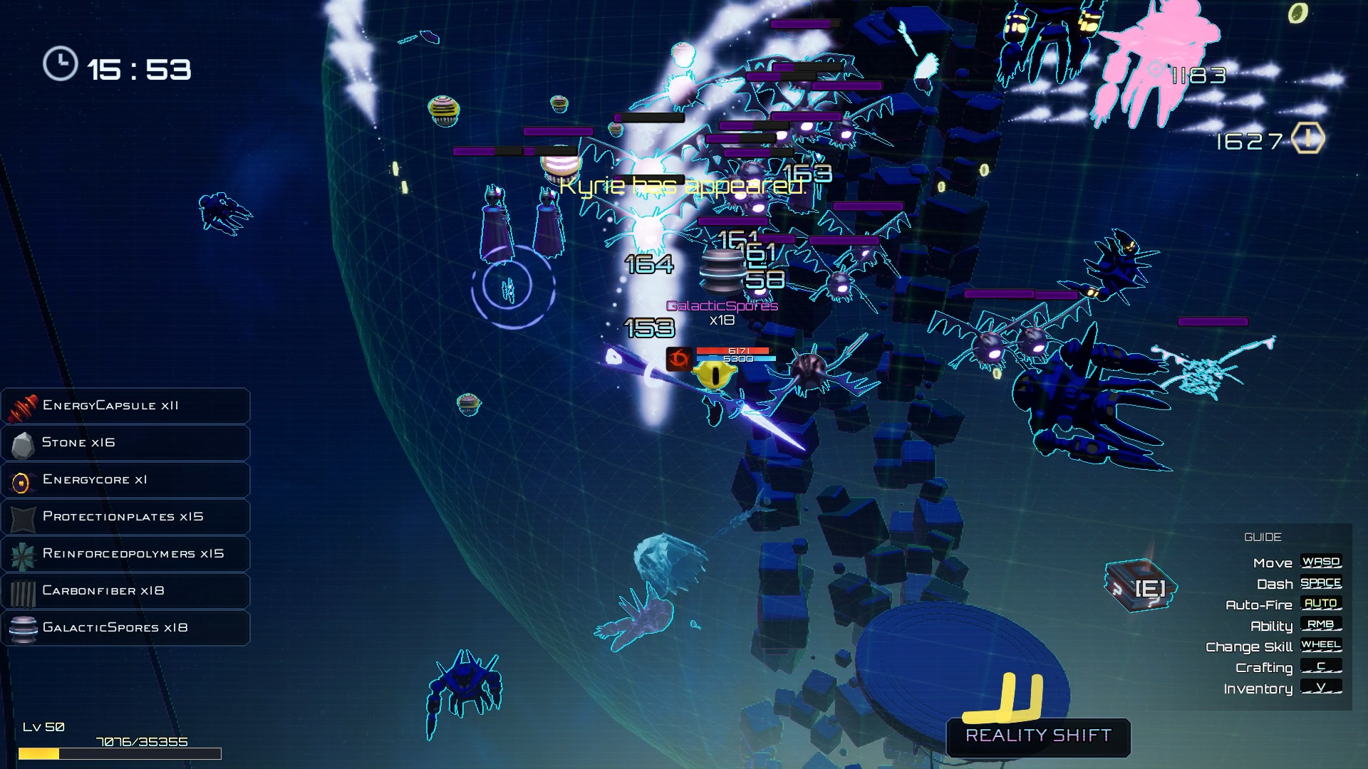 Screen-filling waves of enemies